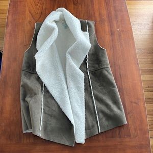 Susina Faux Sherpa Leather Vest